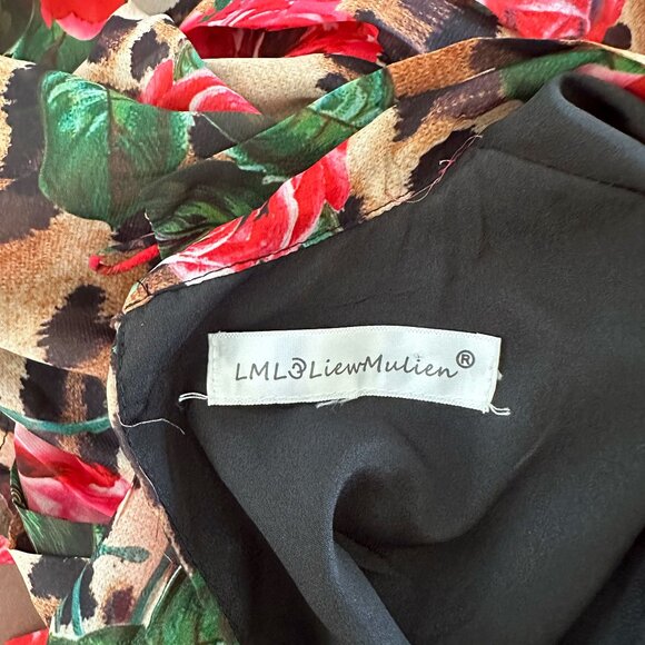 Unique Tiger & Roses Print Maxi Dress - Size S & Tall - Picture 10 of 11